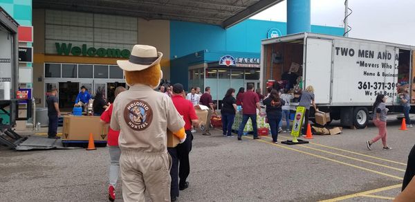 Gunther from Mosquito Hunters at a food drive