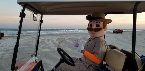 Gunther from Mosquito Hunters at a golf cart poker run