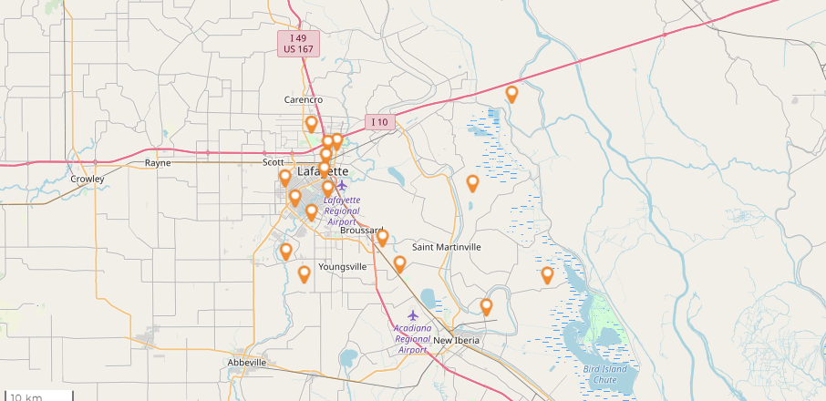 Mosquito Hunters service area map
