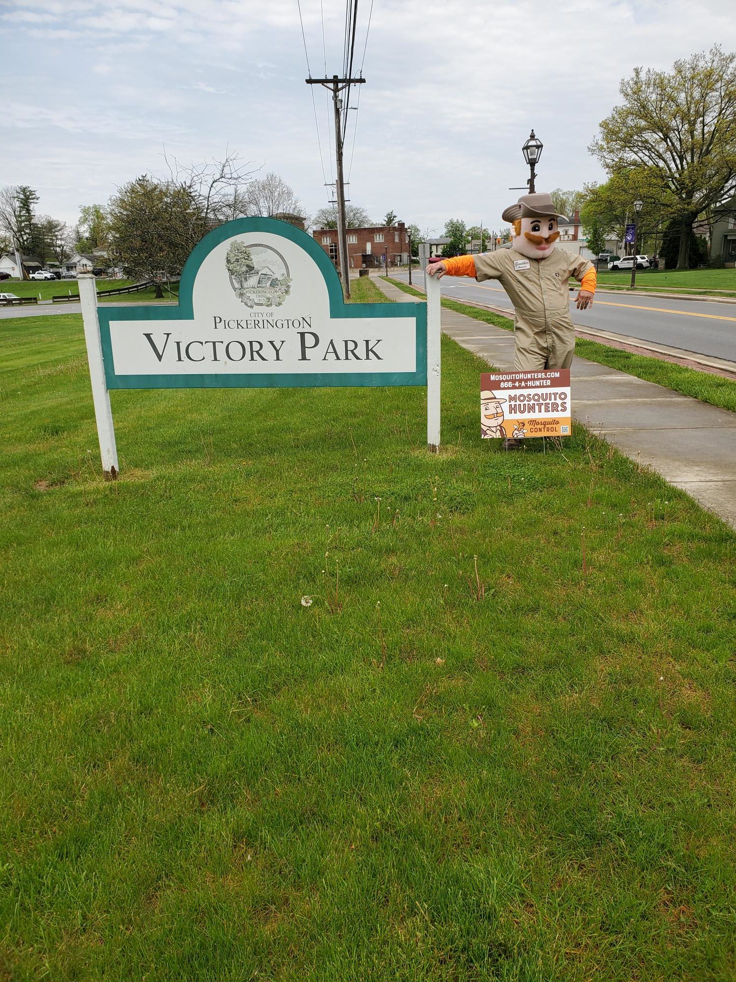 Mosquito Hunters Gunther at Victory Park sign in Pickerington