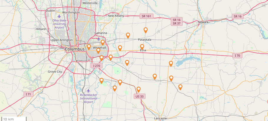 Mosquito Hunters service area map