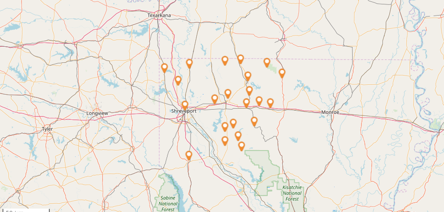 Mosquito Hunters Service Area Map