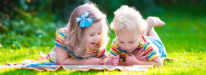 Children playing in backyard after backyard mosquito control was provided in Willow Grove